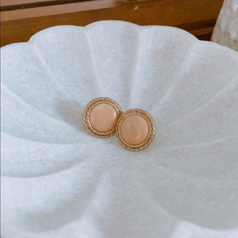 Vintage Dainty Peach Studs